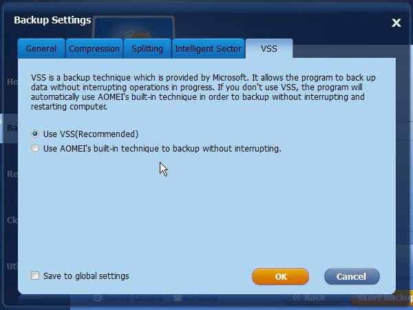 AOMEI Backupper VSS vs AOMEI