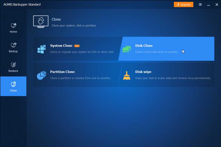 AOMEI Backupper lemez és partíció klónozás