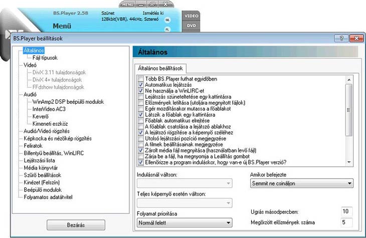 BS.Player automatikus lejátszás