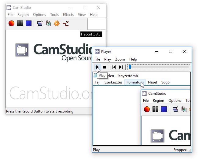 Camstudio videólejátszó