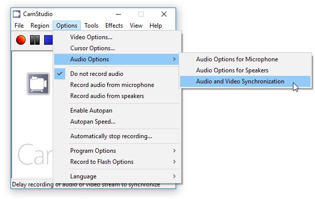 Camstudio hang és videó szinkronizáció