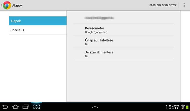 Chrome Androidra beállítások