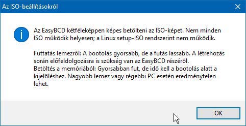 EasyBCD ISO boot módok