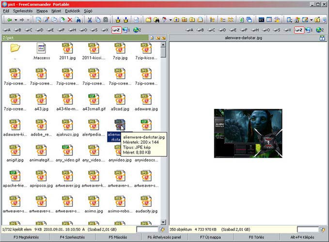 Free Commander gyors nézet
