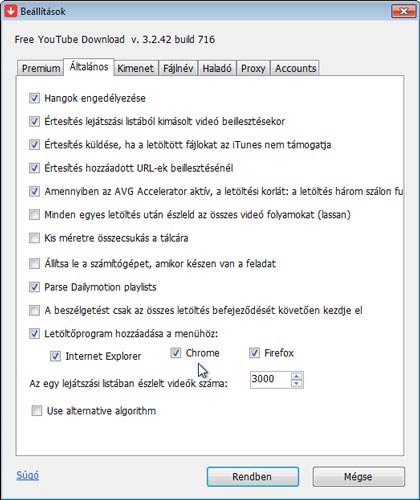 Free Studio beállítások