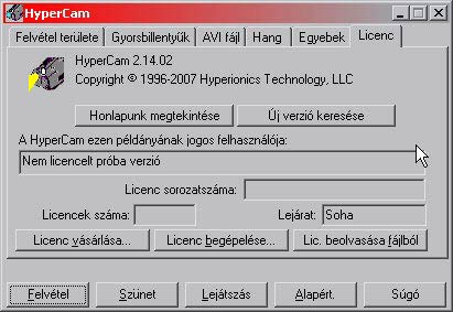 HyperCam jogok magyar