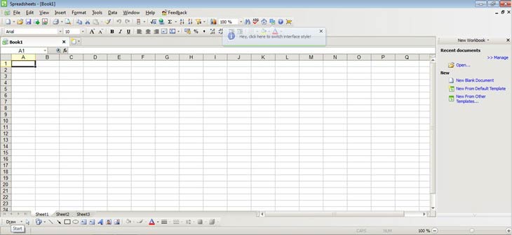 Kingsoft Office Suite Free 2012 Spreadsheets