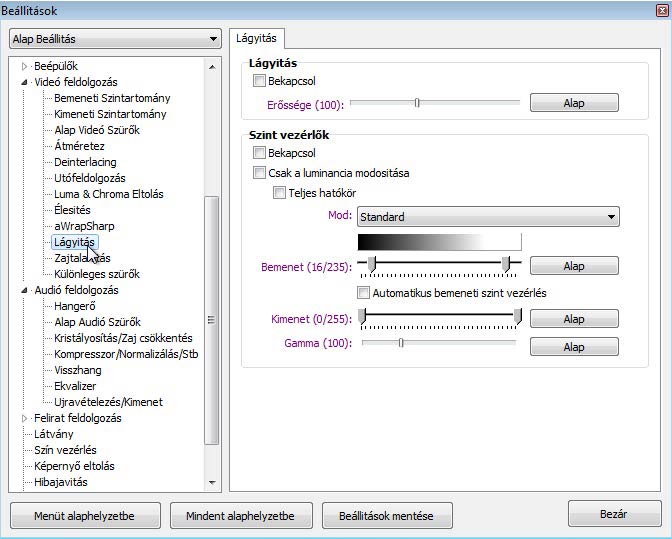 KMPlayer videó lágyítás