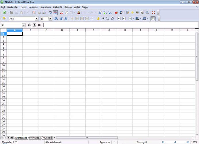 LibreOffice táblázat