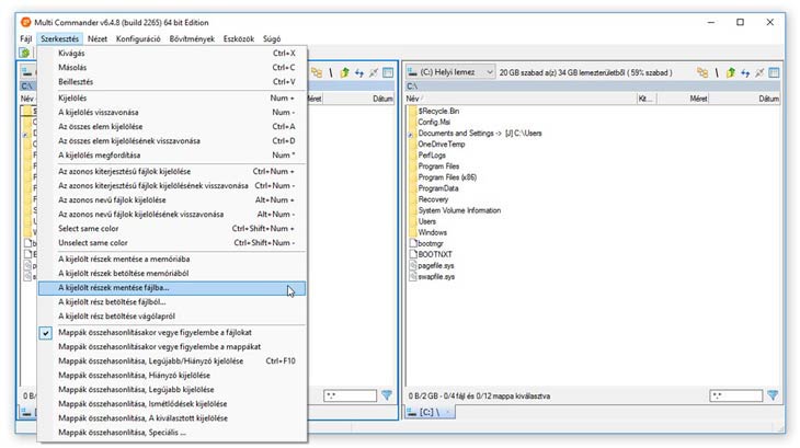 Multi Commander szerkesztés