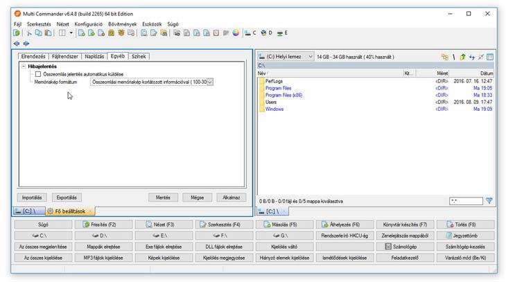 Multi Commander hibajelentés