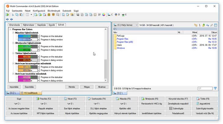 Multi Commander színek