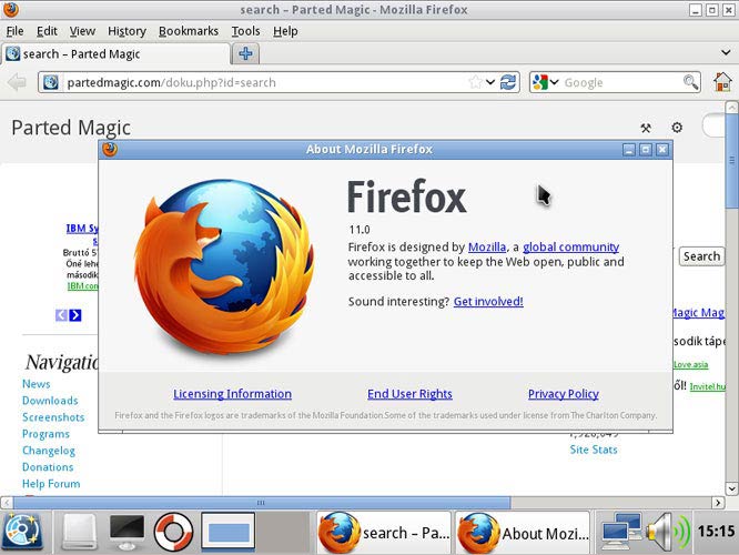 Parted Magic Firefox