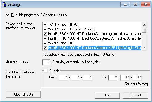 Shaplus Bandwidth Meter beállítások