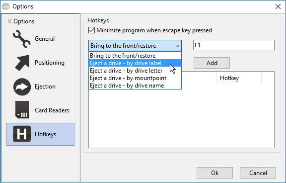 USB Disk Ejector billentyűk