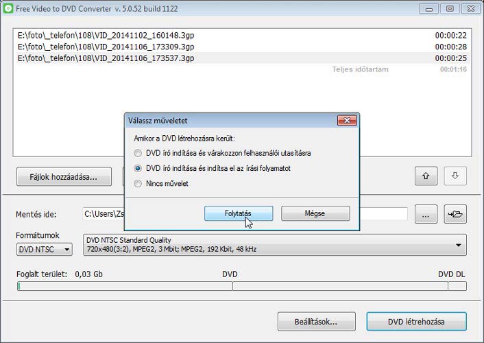 Free Video to DVD Converter DVD író