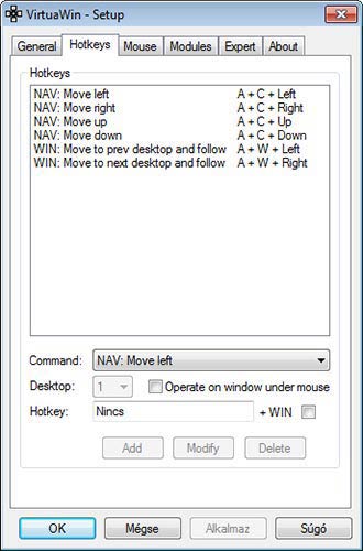 VirtuaWin hotkeys