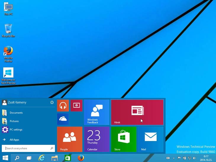 széles Start menü széles Start menü