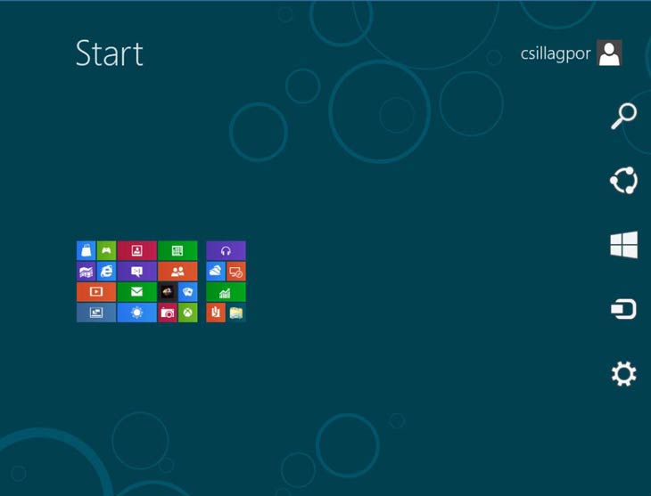 Kis Metro és a jobboldali menü Windows 8, kis Metro és a jobboldali menü