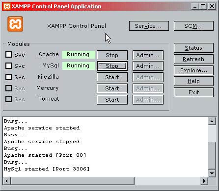 XAMPP Control Panel