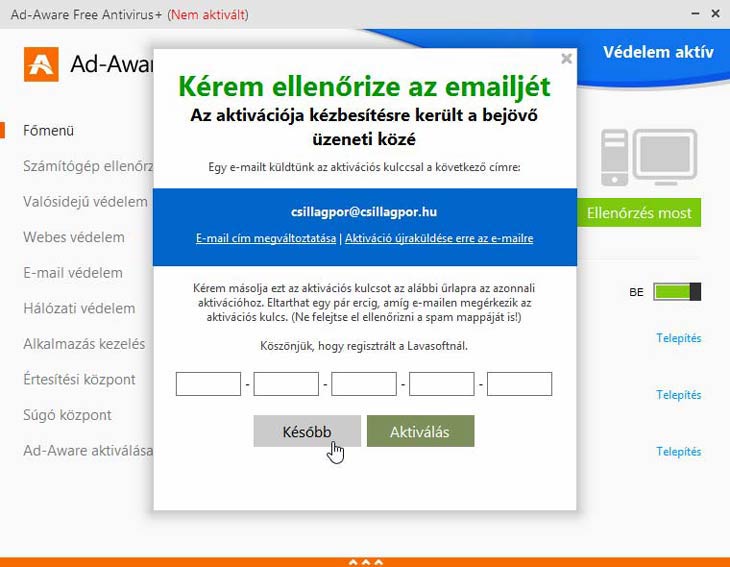 Ad-Aware Free Antivirus+ aktiváló kód