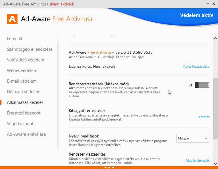 Ad-Aware Free Antivirus+ verzió