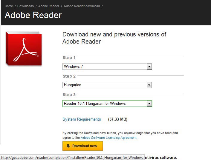 Adobe Reader magyar