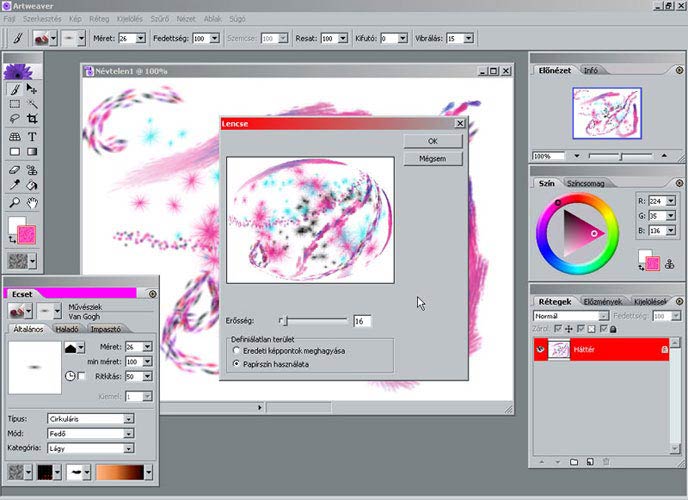 Artweaver lencse szűrő