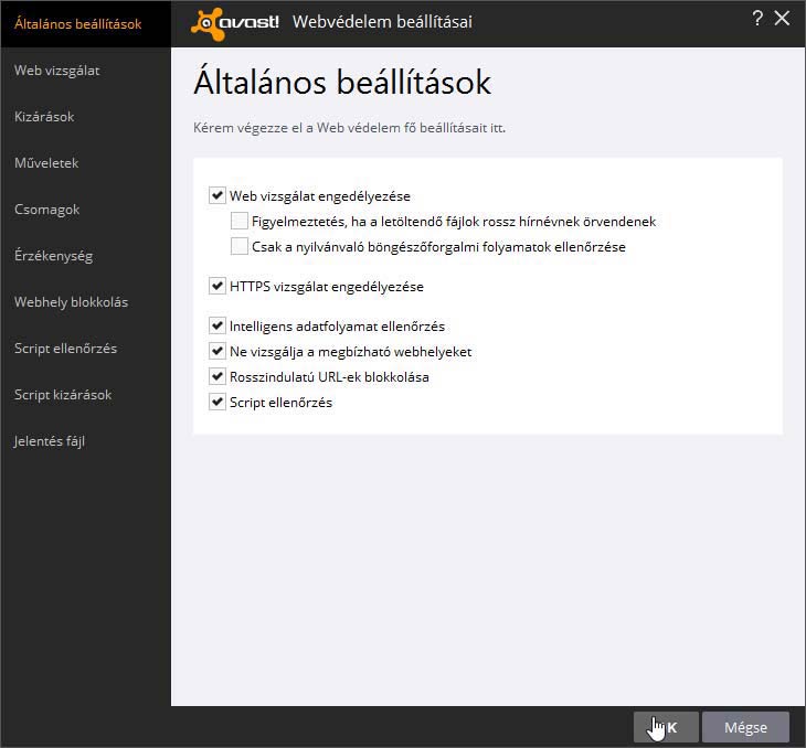 Avast! webvizsgálat