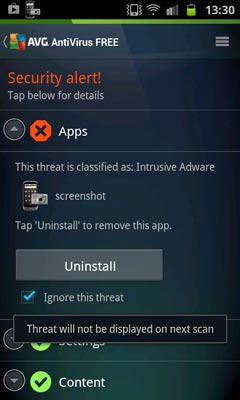 AVG Antivirus Free for Android haggyad csak