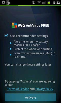 AVG Antivirus Free for Android telepítés