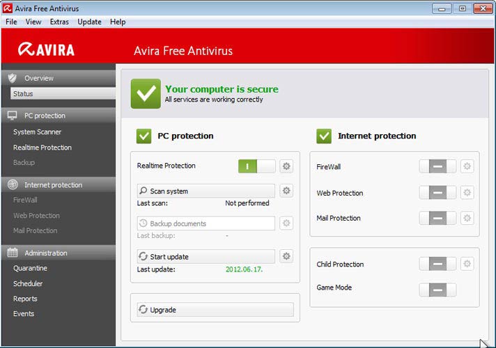 Avira Free Antivirus - elindult