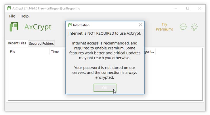 AxCrypt internet