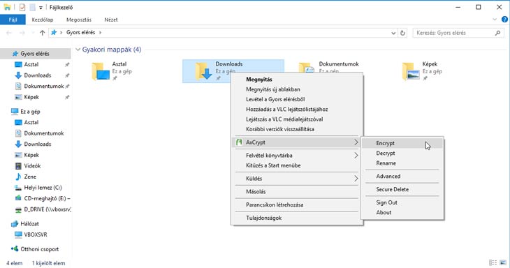AxCrypt Windows 10