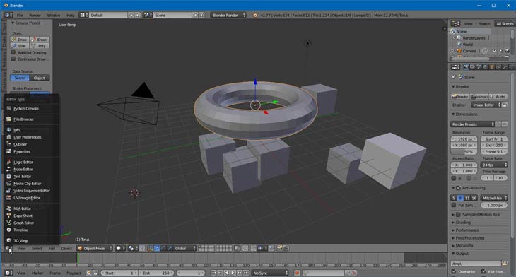 Blender editors