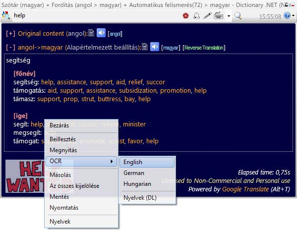 Dictionary .NET kép olvasás