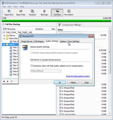 DVD Shrink mentés