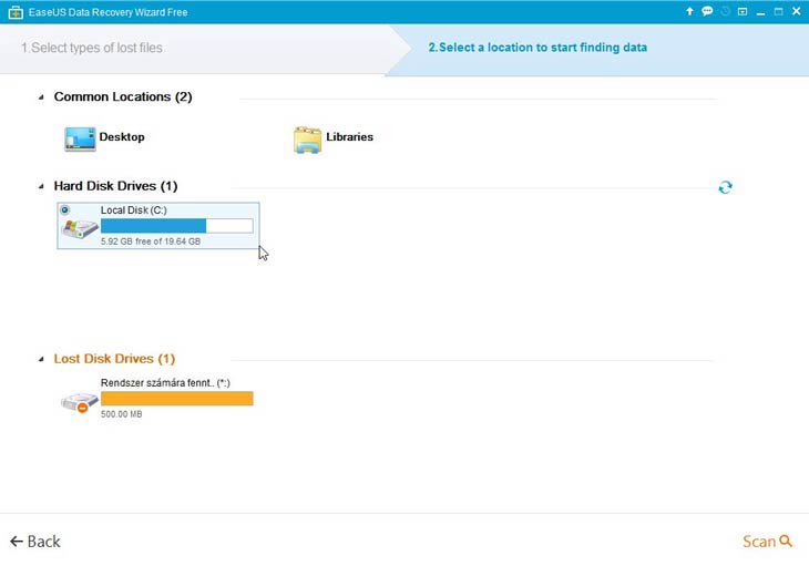 EaseUS Data Recovery Wizard Windows 10