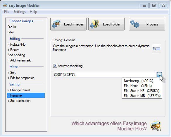 Easy Image Modifier - átnevezés
