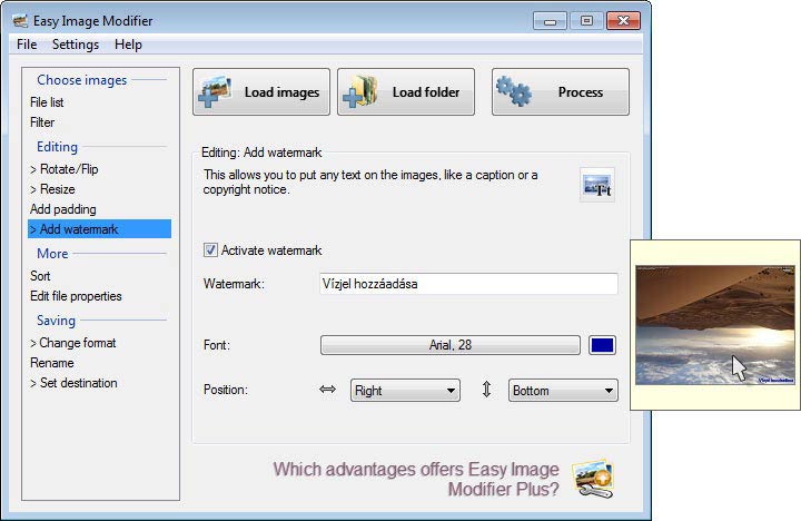 Easy Image Modifier - vízjel