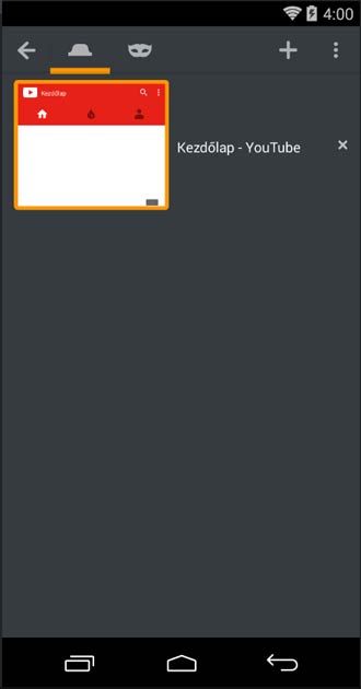 Firefox Android megnyitott lapok