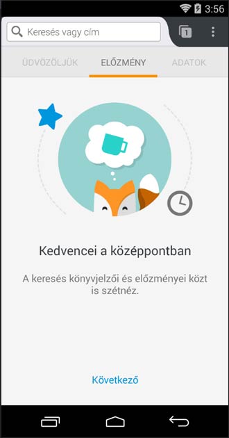 Firefox Android keresés
