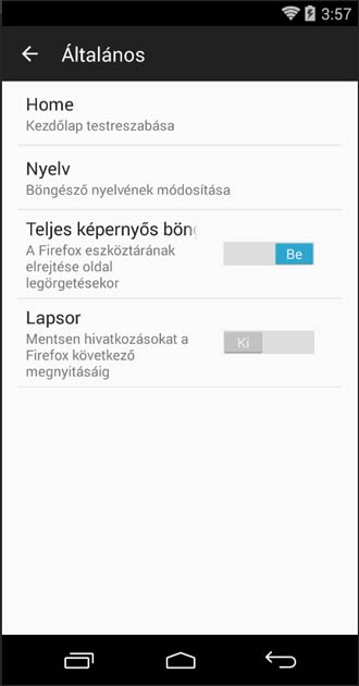 Firefox Android általános