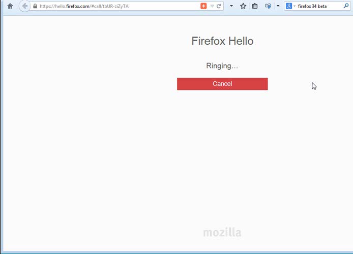 Firefox Hello hívás