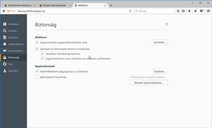 Firefox biztonság