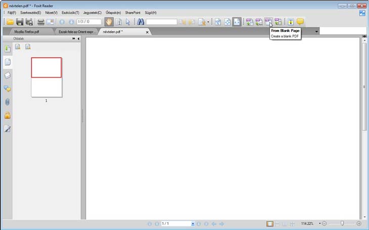 Foxit Reader üres PDF