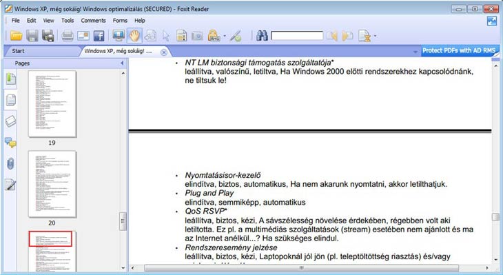 Foxit Reader eszközök