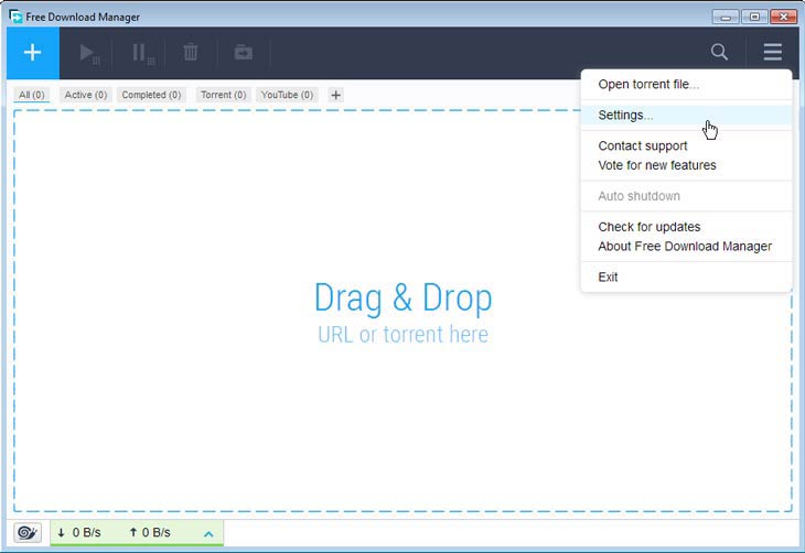 Free Download Manager drag and drop