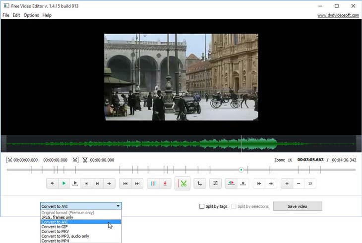 Free Video Editor átalakítás