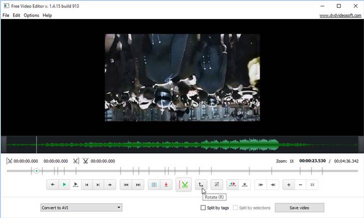 Free Video Editor videó elforgatás